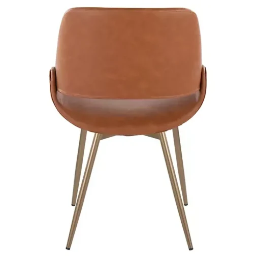 Kirklands Home Accent Chairs|Camel Faux Leather Scooped Accent Chairs, Set of 2 Brown