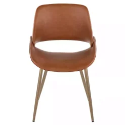 Kirklands Home Accent Chairs|Camel Faux Leather Scooped Accent Chairs, Set of 2 Brown