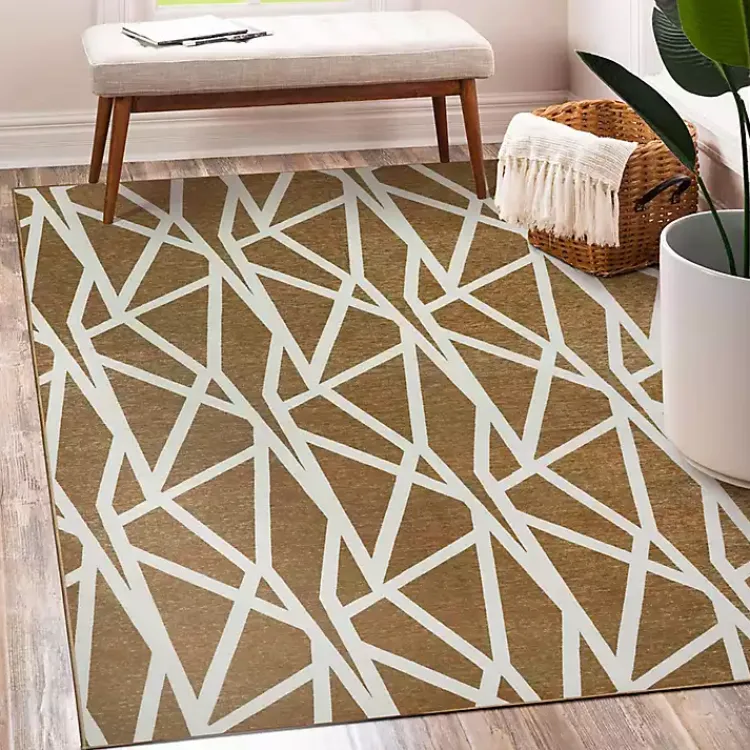 Kirklands Home Area Rugs|Camel Intersections Washable Area Rug, 5x7
