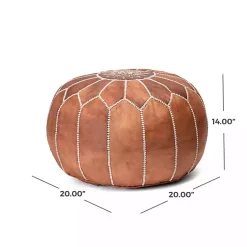 Discount Camel Moroccan Leather Pouf Poufs & Floor Cushions