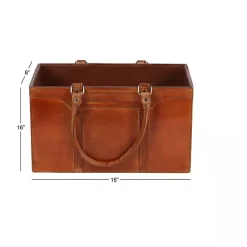 Sale Camel Rustic Leather Magazine Rack Basket Baskets & Boxes