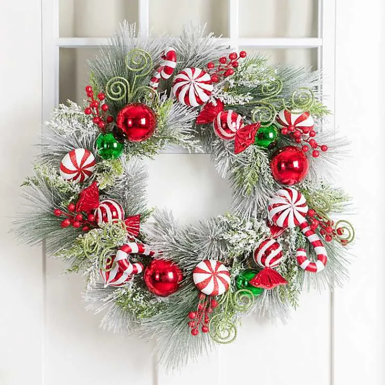 Hot Candy Cane Swirl Christmas Wreath Wreaths