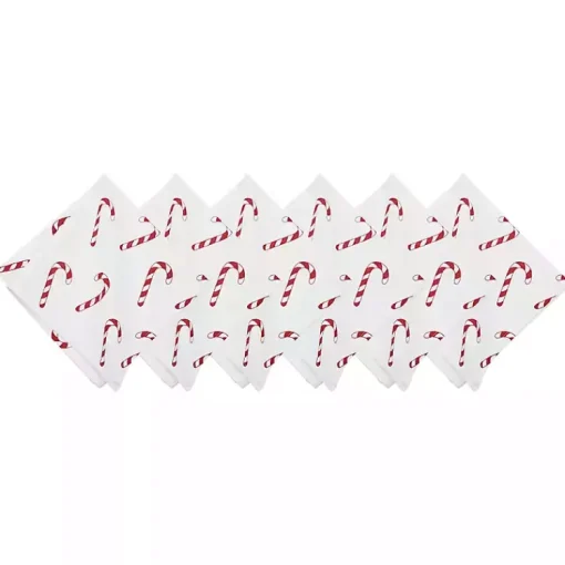 New Candy Cane Wishes Napkins, Set of 6 Christmas Dining & Entertaining