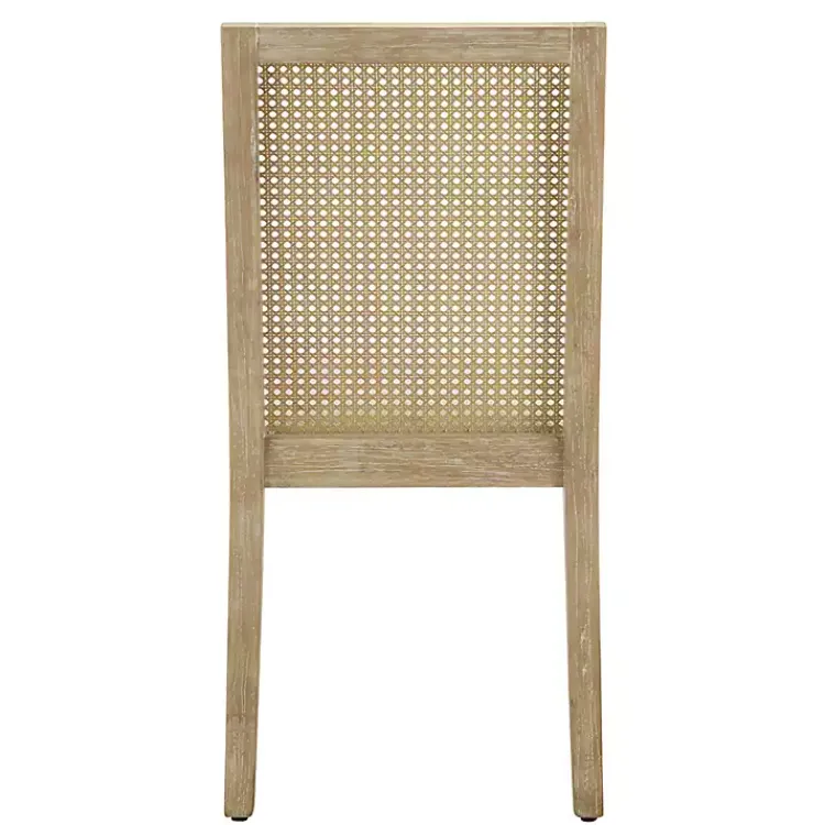 Kirklands Home Dining Chairs|Cane Back Upholstered Wood Dining Chairs, Set of 2 Tan