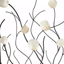 Kirklands Home Wall Plaques|Capiz Flowers Metal Wall Plaques, Set of 3