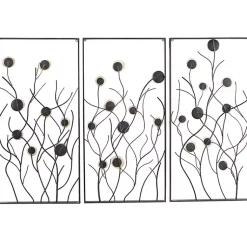 Kirklands Home Wall Plaques|Capiz Flowers Metal Wall Plaques, Set of 3