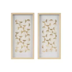 Kirklands Home Wall Plaques|Capiz Shells Emblem Framed Wall Plaques, Set of 2