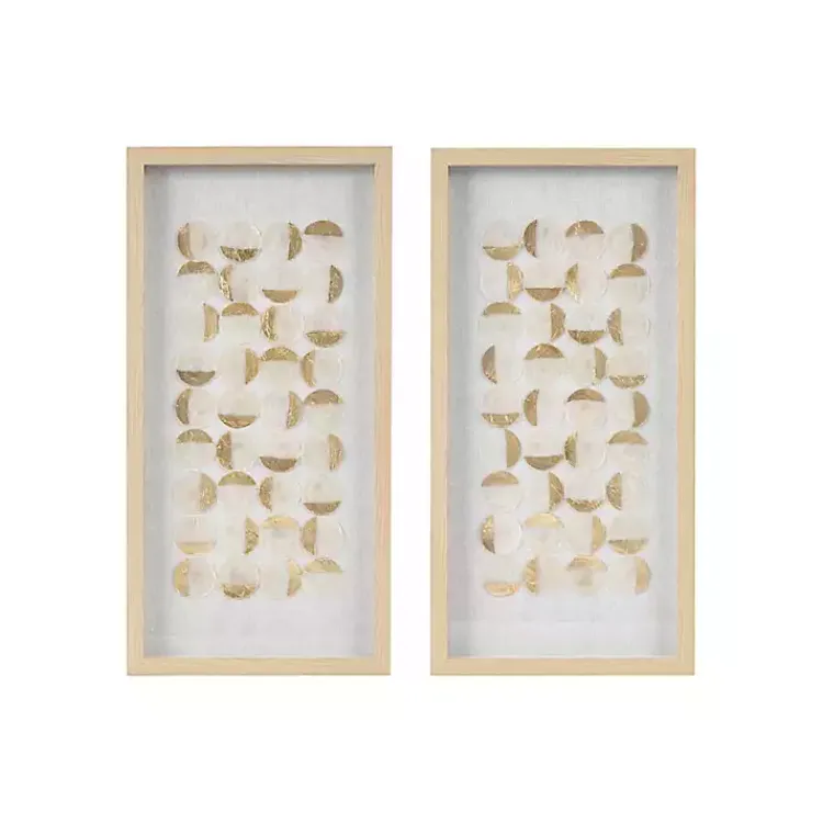 Kirklands Home Wall Plaques|Capiz Shells Emblem Framed Wall Plaques, Set of 2