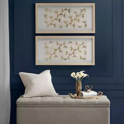 Kirklands Home Wall Plaques|Capiz Shells Emblem Framed Wall Plaques, Set of 2