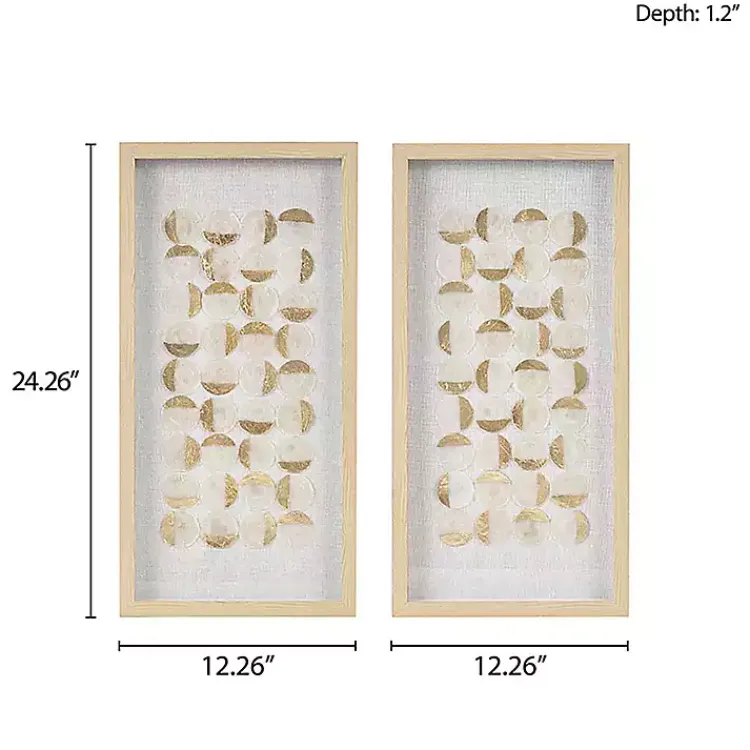 Kirklands Home Wall Plaques|Capiz Shells Emblem Framed Wall Plaques, Set of 2