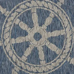 Kirklands Home Outdoor Rugs|Captiva Nautical Helm Outdoor Area Rug, 5x7