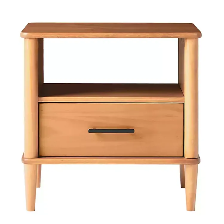 Kirklands Home Nightstands|Caramel Wood Cubby Nightstand Brown