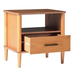 Kirklands Home Nightstands|Caramel Wood Cubby Nightstand Brown