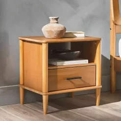 Kirklands Home Nightstands|Caramel Wood Cubby Nightstand Brown