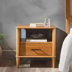 Kirklands Home Nightstands|Caramel Wood Cubby Nightstand Brown