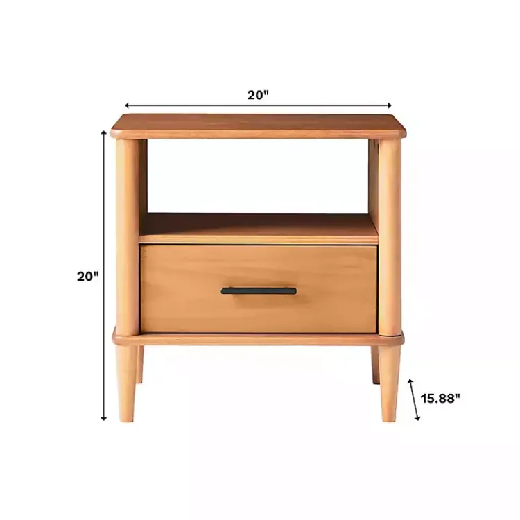 Kirklands Home Nightstands|Caramel Wood Cubby Nightstand Brown