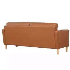 Kirklands Home Sofas & Loveseats|Caramel Faux Leather Chelsea Sofa Brown