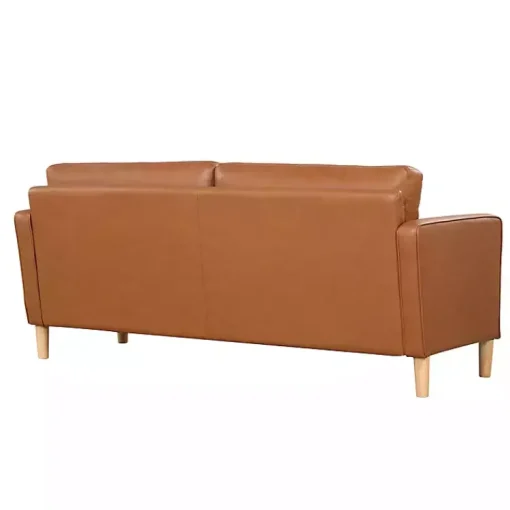 Kirklands Home Sofas & Loveseats|Caramel Faux Leather Chelsea Sofa Brown