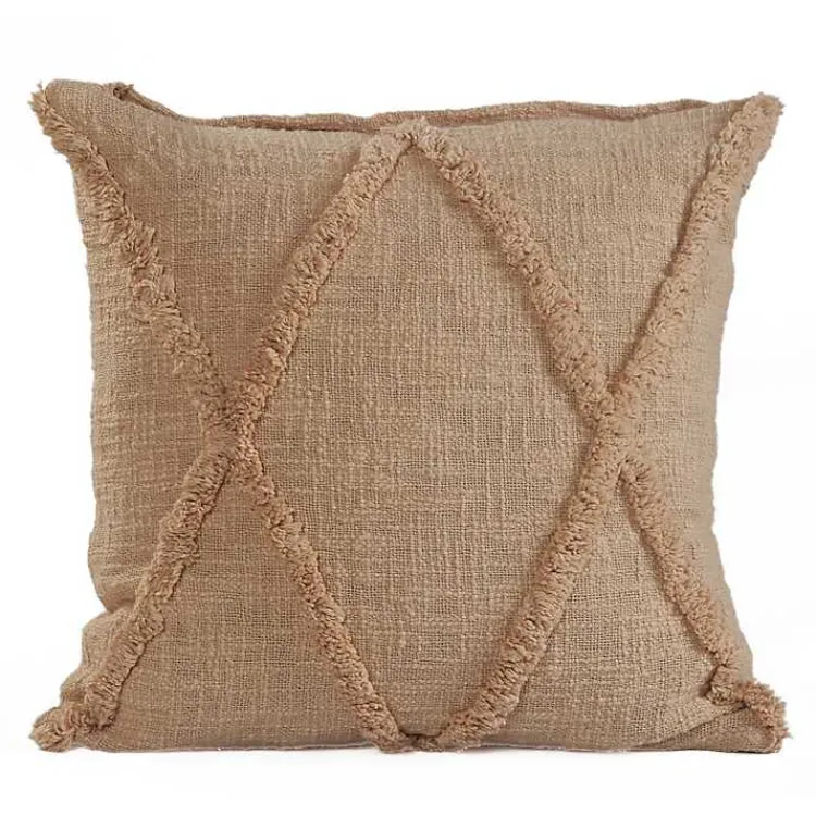 Hot Caramel Frappe Tufted Diamond Pillow, 18 in. Pillows
