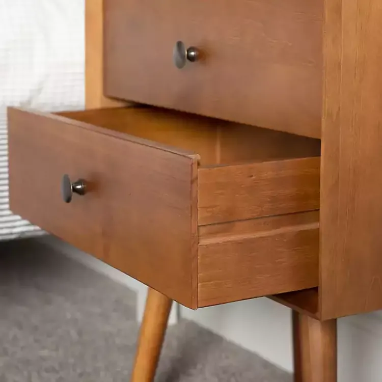Kirklands Home Nightstands|Caramel Mid-Century Nightstand Brown