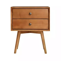Kirklands Home Nightstands|Caramel Mid-Century Nightstand Brown