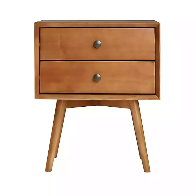 Kirklands Home Nightstands|Caramel Mid-Century Nightstand Brown