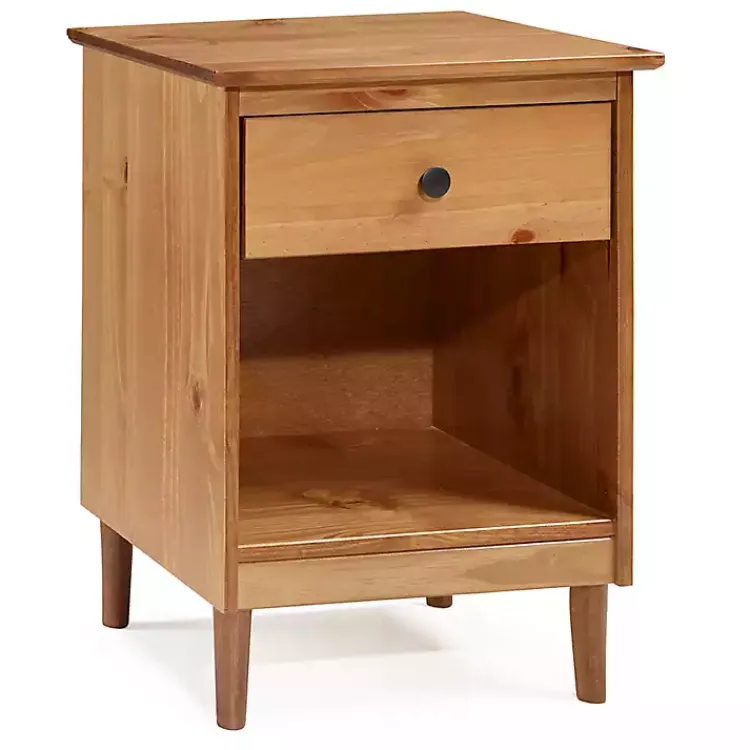 Kirklands Home Nightstands|Caramel One-Drawer Wood Nightstand Brown