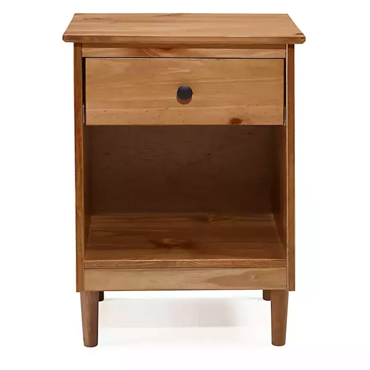 Kirklands Home Nightstands|Caramel One-Drawer Wood Nightstand Brown