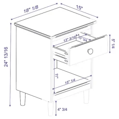 Kirklands Home Nightstands|Caramel One-Drawer Wood Nightstand Brown