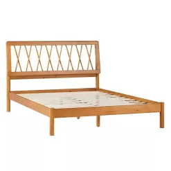 Kirklands Home Beds & Headboards|Caramel Wood Spindle Headboard Queen Bed Brown