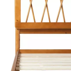 Kirklands Home Beds & Headboards|Caramel Wood Spindle Headboard Queen Bed Brown
