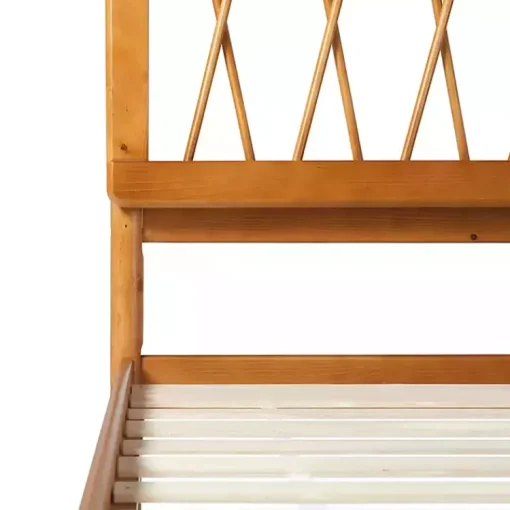 Kirklands Home Beds & Headboards|Caramel Wood Spindle Headboard Queen Bed Brown
