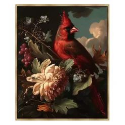 Kirklands Home Canvas Art|Cardinal Floral Dutch Framed Canvas Art Print