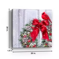 Best Cardinal on a Wreath Canvas Art Print Christmas Art & Wall Decor