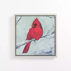 Kirklands Home Canvas Art|Cardinal on Branch Framed Canvas Art Print