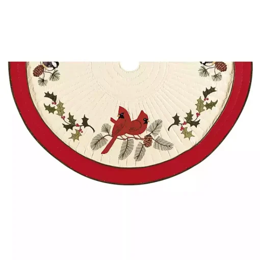 Best Cardinals and Holly Christmas Tree Skirt Christmas Tree Skirts & Collars