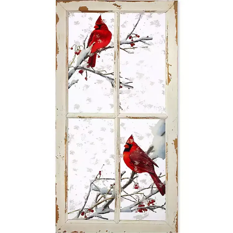 Outlet Cardinals on a Branch Window Frame Art Print Christmas Art & Wall Decor