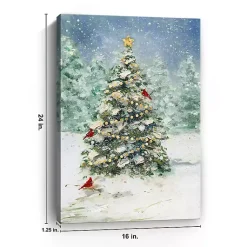 Sale Cardinals on Tree Small Canvas Art Print Christmas Art & Wall Decor