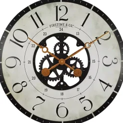 Kirklands Home Clocks|Carlisle Gears Wooden Wall Clock White