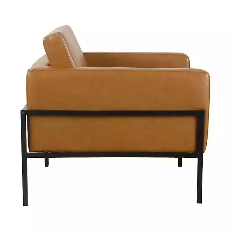 Kirklands Home Accent Chairs|Carmel Vegan Leather Club Accent Chair Brown