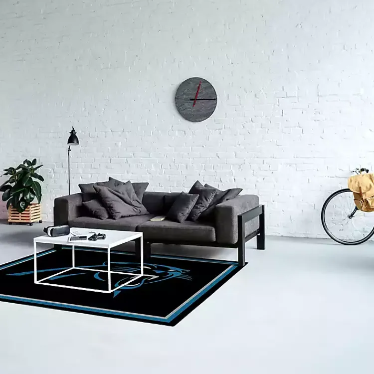 Kirklands Home Area Rugs|Carolina Panthers Area Rug, 4x6 Black