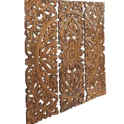 Kirklands Home Wall Plaques|Carved Mahogany 3-pc. Triptych Wall Panels Gold