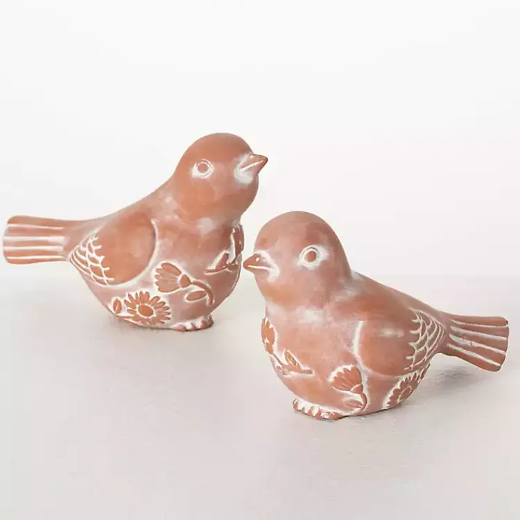 Online Carved Terracotta Bird Figurines, Set of 2 Statues & Figurines