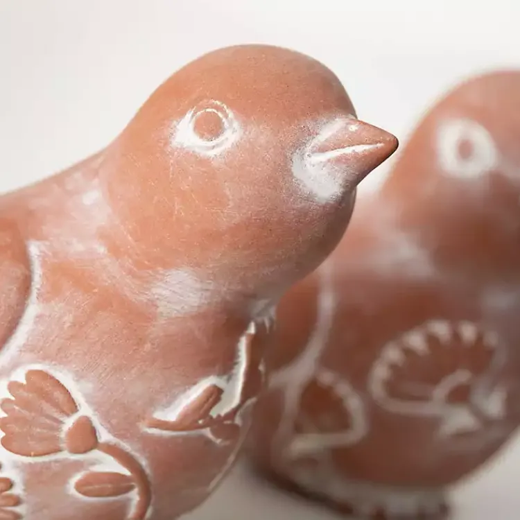 Online Carved Terracotta Bird Figurines, Set of 2 Statues & Figurines