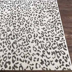 Kirklands Home Outdoor Rugs|Cauli Leopard Print Outdoor Runner Rug, 2x12 Black
