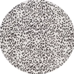 Kirklands Home Outdoor Rugs|Cauli Leopard Print Round Outdoor Rug, 6 ft. Black