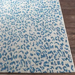 Kirklands Home Outdoor Rugs|Cauli Leopard Print Outdoor Rug, 4x5 Blue
