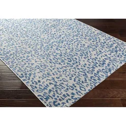 Kirklands Home Outdoor Rugs|Cauli Leopard Print Outdoor Rug, 4x5 Blue