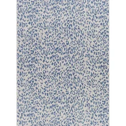 Kirklands Home Outdoor Rugs|Cauli Leopard Print Outdoor Rug, 5x7 Blue