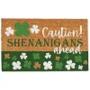 Caution Shenanigans Ahead Doormat St Patricks Day Decorations